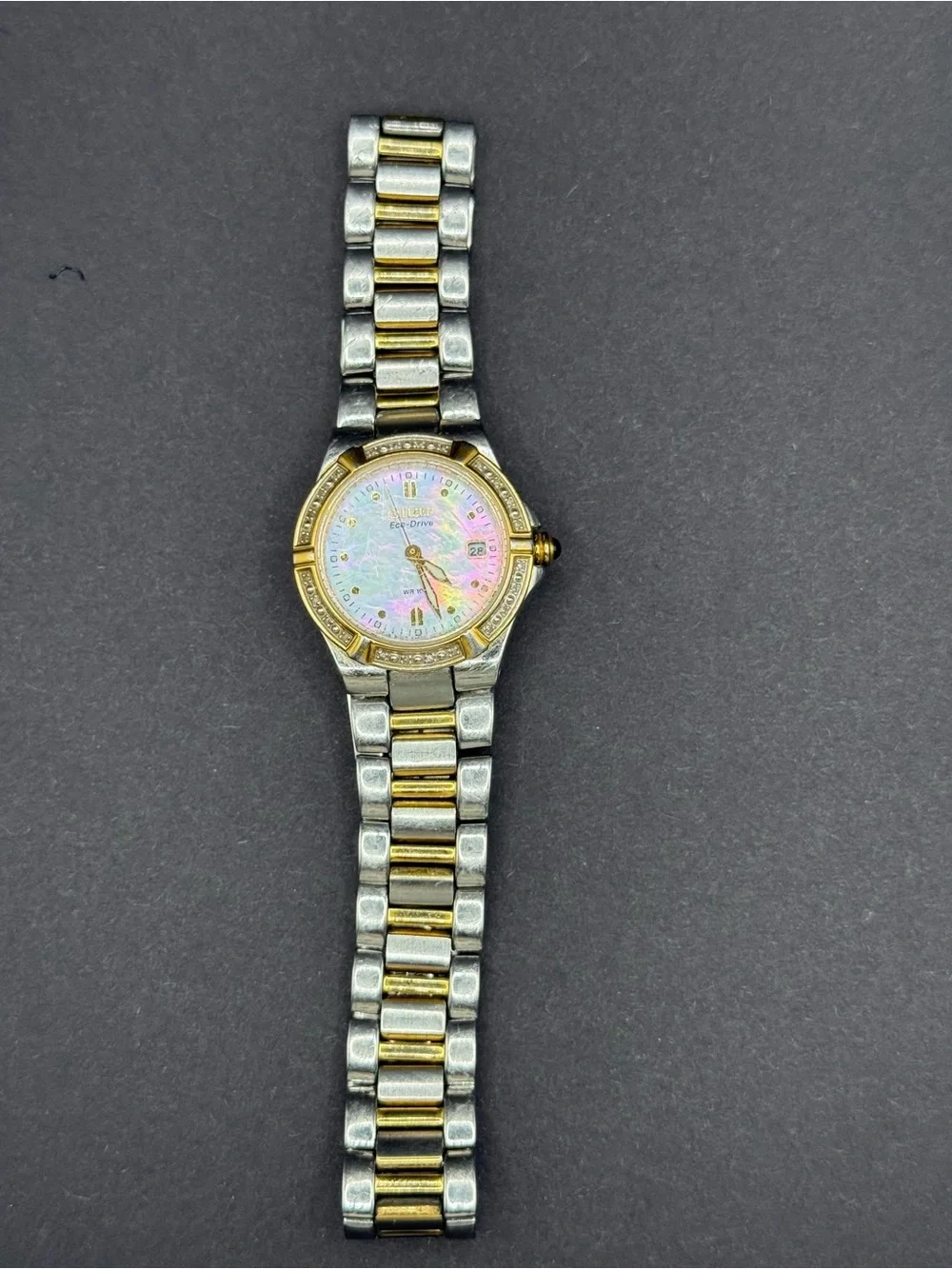 Citizen Riva Eco-Drive Women’s Two Tone Diamond MOP Watch EW0894-57D